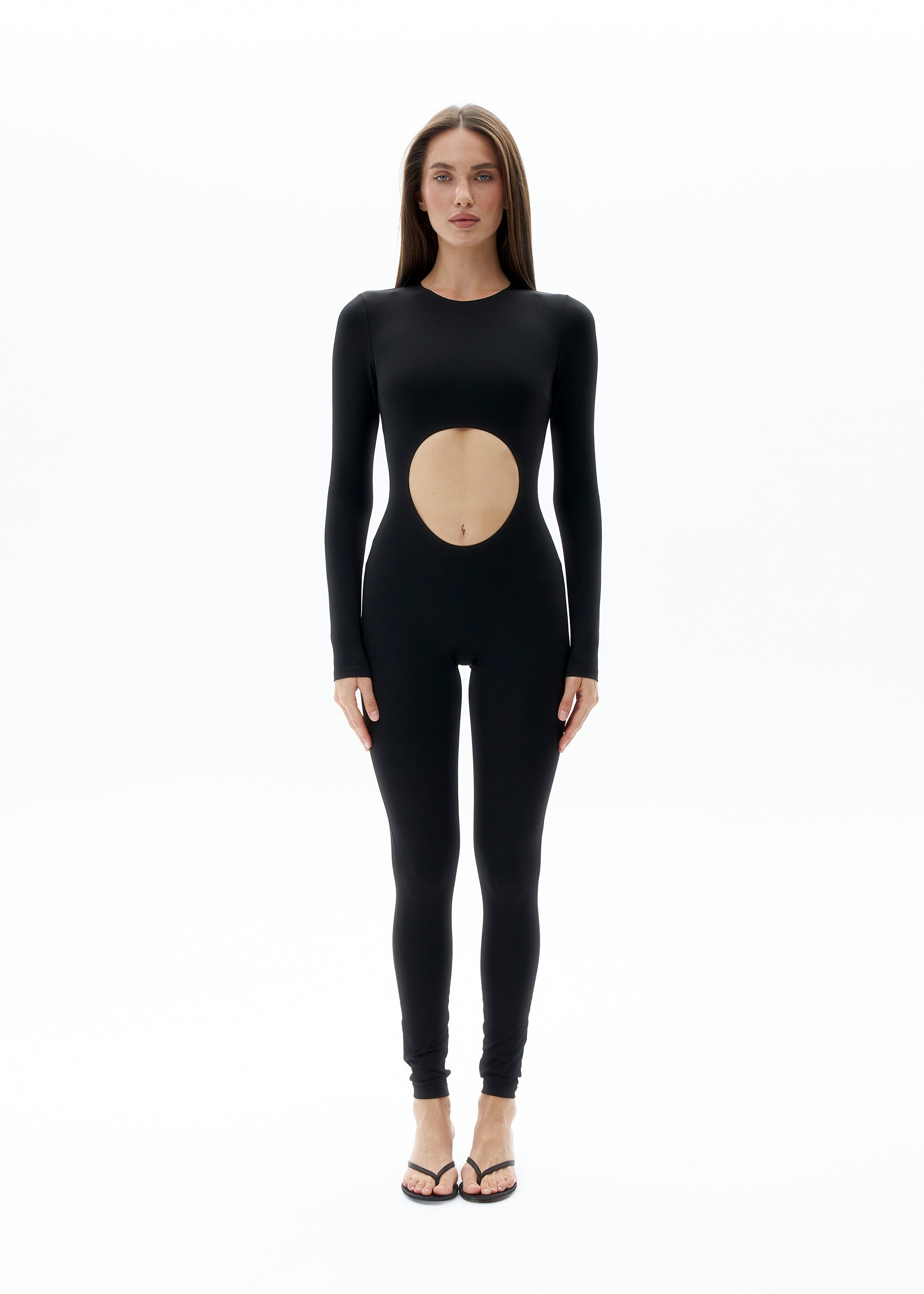 Jumpsuit Arabesque Cutout Longsleeve Black