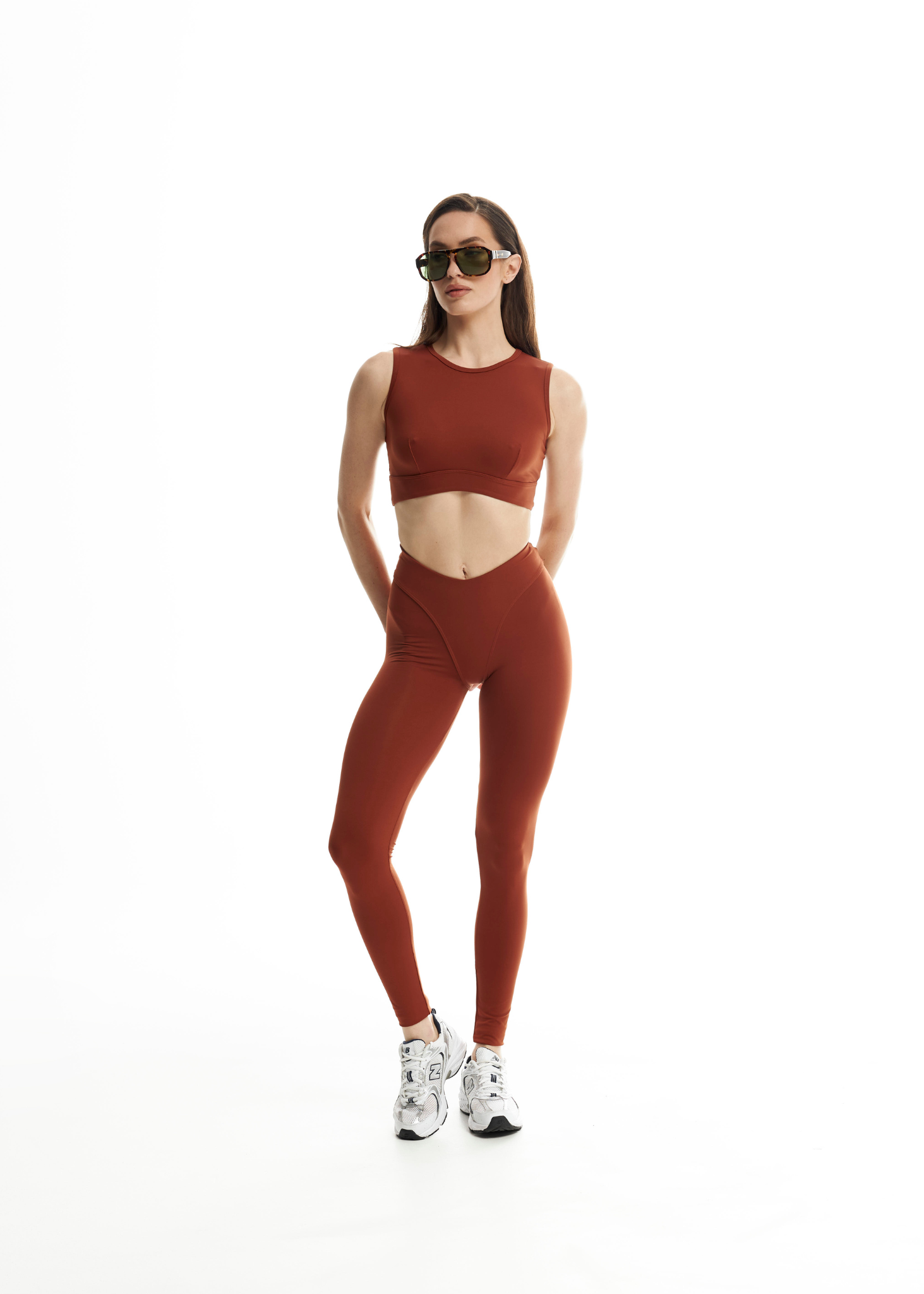 Motion V-shaped Leggings Cinnamon