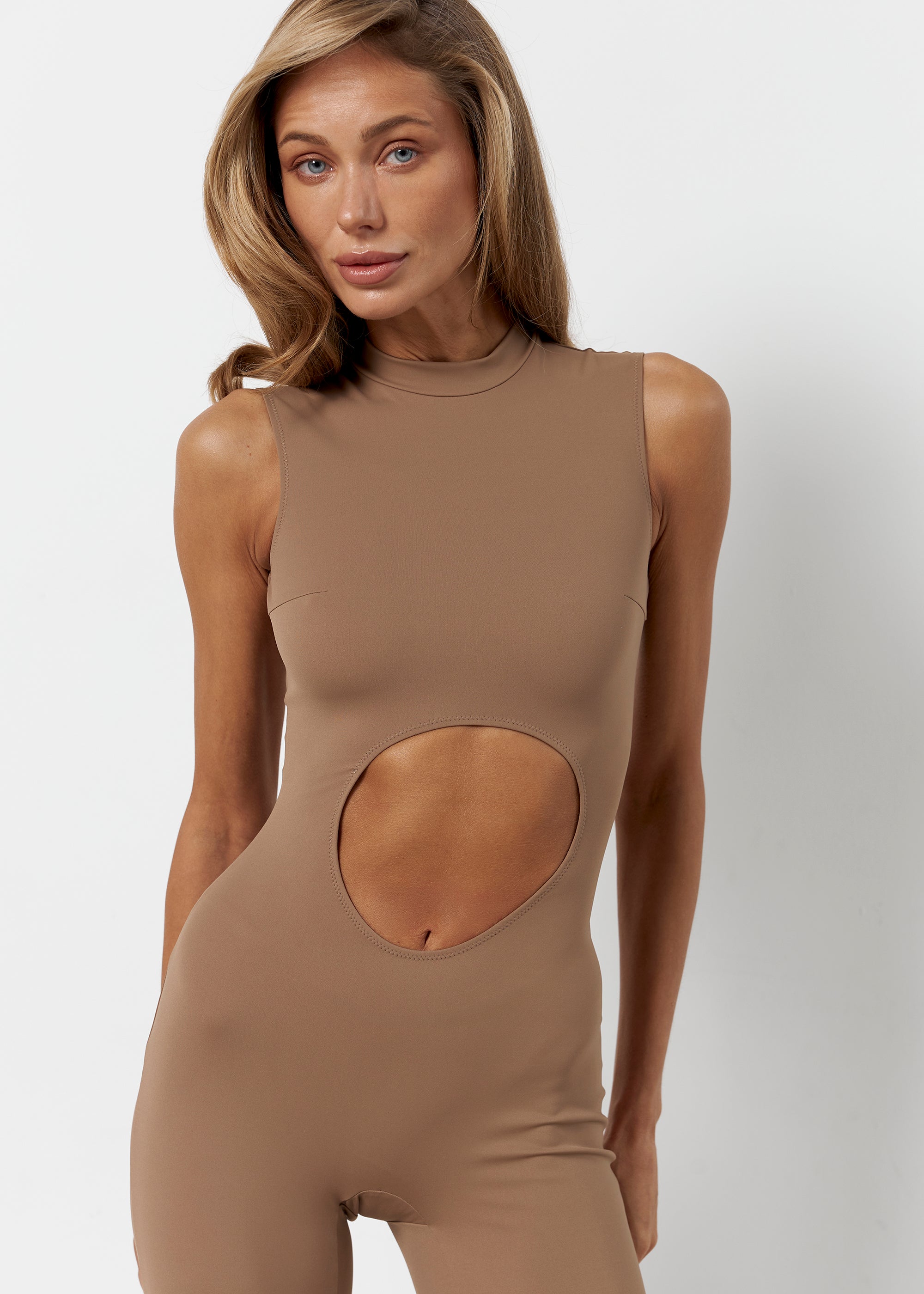 Jumpsuit Arabesque With Cutout Caramel
