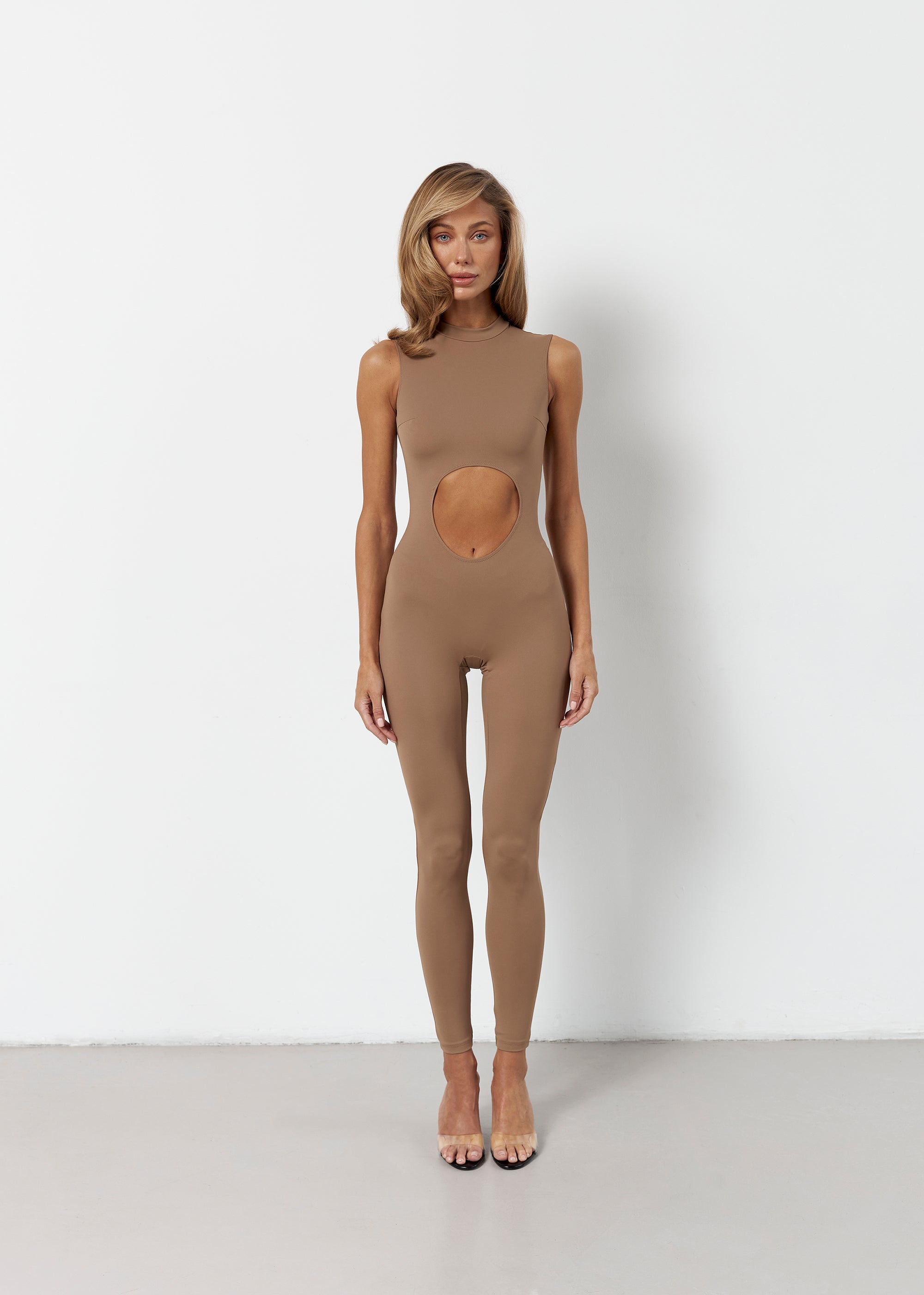 Jumpsuit Arabesque With Cutout Caramel
